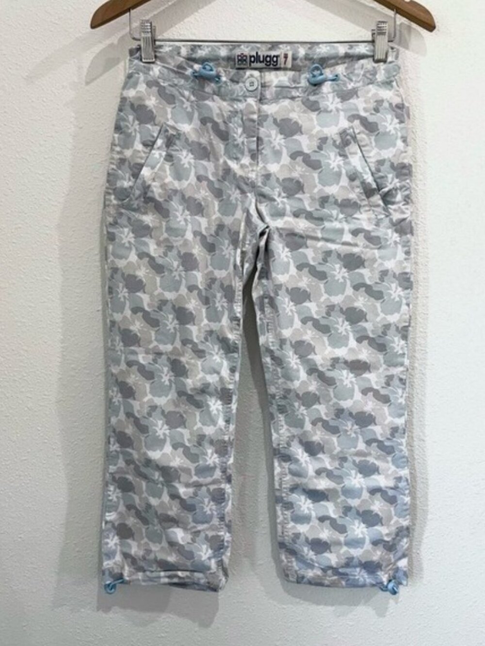 Vintage Low Rise Capri Pants Y2K Hibiscus Print